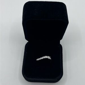 0.20 CT 10k White Gold Natural Diamond Bypass Ring